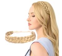 DIGUAN Diadema trenzada de pelo sint tico de 5 hebras, cl sica, gruesa y ancha