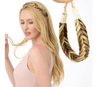 DIGUAN - Diadema trenzada de pelo sint tico grueso de 2 hebras, el stica, cl sica, accesorio de belleza para mujer y ni a, 113 g (resaltada)