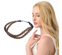 DIGUAN - Diadema trenzada de pelo sintιtico de tres hebras, accesorio de belleza para mujer y niρa (marrσn cαlido)