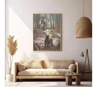 DIHANSM Impresión de Jesús y el Cordero: Jesús corriendo detrás del cordero perdido, póster de Dios, cuadros en lienzo para decoración de interiores (40 x 60 cm/sin marco)