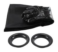 Diheohg 1 par de guantes duraderos de goma para chorro de arena, 60 cm, alto rendimiento, protección de trabajo, para máquinas de chorro de arena