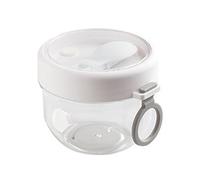 Diheohg 1 recipiente reutilizable para avena durante la noche con tapa y vaso de avena plegable de 600 ml a prueba de fugas, taza de yogur portátil