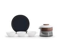 Diheohg 1 tazón, 3 tazas, juego de tazas de té, preparación de té doméstico, juego de té, bolsa portátil para exteriores, juego de té chino, accesorios, duradero, 240 ml, A