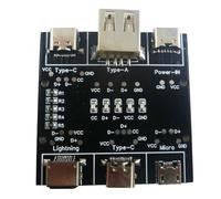 Diheohg 1 unidad UD11A03 placa de detección de cable de datos USB USB placa de circuito impreso negro + metal 5,5 x 5 cm para iOS Android Tipo C Cortocircuito ON-OFF prueba de conmutación