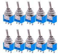 Diheohg 10 StüCke SPDT Mini - Interruptor basculante (3 pines, 2 posiciones, 6 A, 125 V CA, 102)
