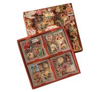 Diheohg 100 hojas de pegatinas vintage para álbumes de recortes, diseño de mariposas y plantas, para accesorios de diario basura, manual de nostalgia