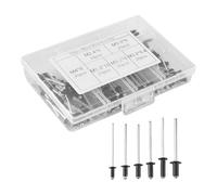 Diheohg 120 unids/set M2.4 M3.0 M3.2 negro aluminio ciego remaches decoración de uñas remaches para muebles surtido kit Hw078