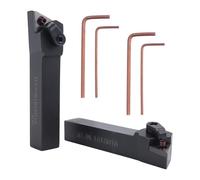 Diheohg 2 piezas Mtjnl1616H16 Mtjnr1616H16 rotativa máquina rotativa herramienta titular 16 x 100 mm para el uso de Tnmg Kit 4 llaves + 2 barras de perforación
