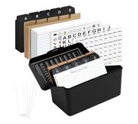 Diheohg 3 x 5 grandes portatarjetas con cerradura, caja de fichas, organizador, almacenamiento con, para casa, recetas, direcciones, oficina