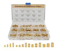 Diheohg 330 tuercas de rosca de latón M2 M3 M5 rosca interior rueda tuerca de inserción para pieza de impresión 3D