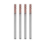Diheohg 5 unidades de 3 mm VHM de vástago de fresa D3 x 8 x 4 x 50 L 4 flute lados fresado ranuras perfiles planos, fresado de longitud estándar