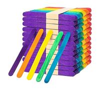 Diheohg 500 palillos de hielo hechos a mano en colores del arco iris, como se muestra en la imagen, palos de hielo de seis colores para niños en edad escolar