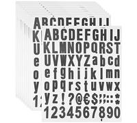 Diheohg 770 StüCk 10 hojas autoadhesivas de vinilo con letras y números, pegatinas para caja de cartas (negro, 1)