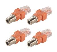 Diheohg Adaptador coaxial a Ethernet, 4 paquetes coaxial RF F hembra a RJ45 macho convertidor para comprobador de línea