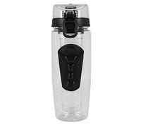 Diheohg Botella de agua de 1000 ml / 32 oz de infusión de frutas de plástico para deportes de desintoxicación para la salud - Negro