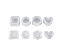 Diheohg Caja de 4 paquetes de resina formas de ataúd de joyería forma de corazón/hexágono/redondo y cuadrado formas epoxi contenedores con tapa