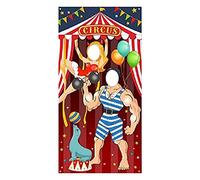 Diheohg Carnaval Circo Decoración Carnaval Foto Puerta Banner Fondos Apoyos, Gran Tela Foto Puerta Banner para Carnaval