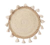 Diheohg Cesta tejida decoración de pared cesta tejida de pared de mimbre colgante de pared pequeño macramé bohemio arte decoración del hogar