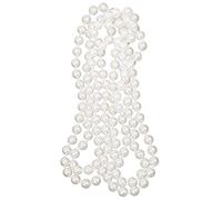 Diheohg Collar largo de perlas artificiales accesorios de joyería blanca para traje de niña Flapper años 1920
