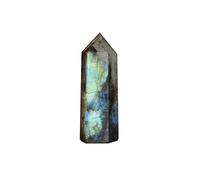 Diheohg Columna de Cristal de Piedra Lunar Labradorita Natural Cuarzo Columna de Cristal Punto de Varita Piedra Curativa DecoracióN del Hogar 5-6Cm