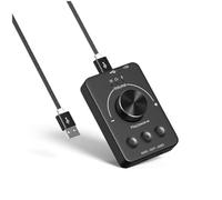Diheohg Controlador de volumen USB, controlador de altavoces multimedia, botón de ajuste, botón de silencio de un botón, Bluetooth con reproducción, pausa, saltar