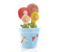 Diheohg Cucharas medidoras de cerámica para hornear alimentos para la cocina del hogar, sal, azúcar, con base, lindos accesorios de cocina, color azul