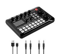 Diheohg F998 Live Sound Card Audio Mixer Podcast, cambiador de voz para efectos de sonido para micrófono karaoke