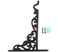 Diheohg Fundición vestidos hierro forja jardín gancho flores macetas cesta soporte de pared con tornillo