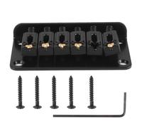 Diheohg Hardtail Guitar Bridge Body Through for 6 String Electric Parts Black