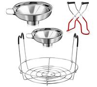 Diheohg Juego de 4 piezas para conservas, 1 estante de conservas + 1 unidad de cristal enlatado + 2 embudos de conservas, accesorios para conservas