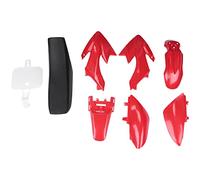Diheohg Juego de 8 piezas 50 cc 110 cc 125 cc 140 cc de plástico de 4 tiempos Crf50 Pit Off-Road Fahhrad Set Guardabarros Asiento - Motocicleta Moto DIY Kits Rojo