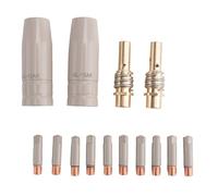 Diheohg Juego de boquillas de 14 piezas de 15 AK, tubo de soldadura antiadherente, protección de gas Airless, manguito protector de máquina, 0,8 mm