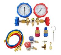 Diheohg Kit de medidores de refrigerante para aire acondicionado R410A, R32, R134A, reemplazo de herramientas de refrigeración de aire acondicionado