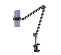 Diheohg Lazy - Soporte universal para teléfono móvil en la cama, brazo mecánico de tres piezas, base en espiral A
