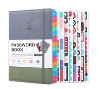 Diheohg Libro de contraseñas con pestañas alfabéticas para personas mayores, cuaderno de contraseñas para el registro detallado de sitios web de Internet, C, duradero, fácil de usar, aprox. 21,3 x 15