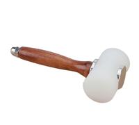 Diheohg Martillo de cuero de nailon, herramienta de arte de cuero hecha a mano, tronco de madera silencioso de doble cabeza, de aleación de aluminio, percusión, duradero, fácil de usar