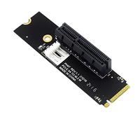Diheohg NGFF M.2 a PCI-E 4X Riser Card M2 M Key a PCIe X4 Adaptador con Indicador LED SATA Power Riser para Bitcoin Mining