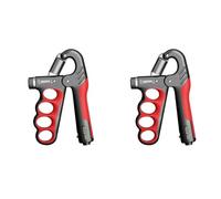 Diheohg Pack de 2 fortalecedores de agarre para fortalecer el mango, 2 unidades, 11 - 220 libras, refuerzo de agarre para hombres, mujeres, adultos, recuperación muscular, fitness, color rojo