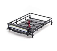 Diheohg Para MN D90 D91 D99 MN90 MN99S 1/12 RC Auto Upgrade Partes Metal Equipaje Portaequipaje Portadores de techo con luz LED Accesorios