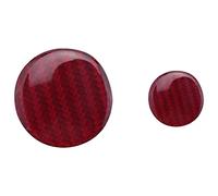 Diheohg Para MX-5 Miata Roadster MX5 ND 2016+ consola media botones cubierta cubierta rojo carbón fibra pegatina 2 unids