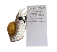 Diheohg Regalo de lombriz hecho a mano para apoyo emocional, gusano de ganchillo que te inspira y se preocupa por ti, dulce regalo de punto E