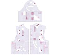 Diheohg Regla de diseño de tela 1:3 transparente francesa curva regla medición diseño regla patrón fabricación para muñecas herramienta de costura