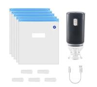 Diheohg Secador de bomba de aire eléctrico recargable por USB + juego de bolsas de 5 piezas para impresora 3D, filamento PLA y bombas rápidas de 1 botón, duradero, fácil instalación, fácil de acoplar
