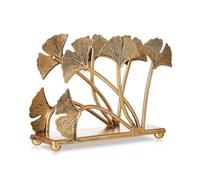 Diheohg Servilletero de metal con hojas de ginkgo, servilletero de cóctel, decoración de mesa para bodas, vintage, servilletas de papel moderno