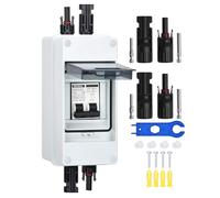 DIHOOL Disyuntor de corriente continua disyuntor sistema fotovoltaico fusible automático de 2 polos 15a 12v (12v-400v) con enchufe solar de cable ip65 carcasa impermeable