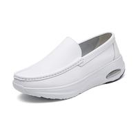 Dihou88 Zapatos de Enfermera para Mujer, elección de Profesionales Sanitarios, Resistentes al Agua y sin Cordones para turnos hospitalarios(White 1,40 EU)