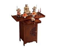DIHRVTHC Altar Budista Mesa de Altar Meditación, Mueble Altar Religioso de Bambú con Puertas y Cajón, Santuario Personal para Oración y Meditación en Casa(26"/66cm)
