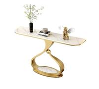 DIHRVTHC Consola Industrial Negra, Mesa metálica para Pasillo, detrás del sofá o Hall, diseño geométrico Moderno(Gold,100cm)