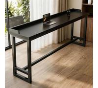 DIHRVTHC Mesa Alta Tipo Bar, de Madera Maciza de Pino con Borde Natural | For kitchens, breakfast nooks, cafes, or behind sofas/ Table Only(Black-b,L47"*w16"*h41")