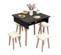 DIHRVTHC Mesa de Comedor Plegable, Mesa con Patas Plegables, Mesa abatible Que Ahorra Espacio, para 2-6 Personas, para Estudios, Apartamentos pequeños, Balcones y dormitorios(Walnut,80 * 80cm)
